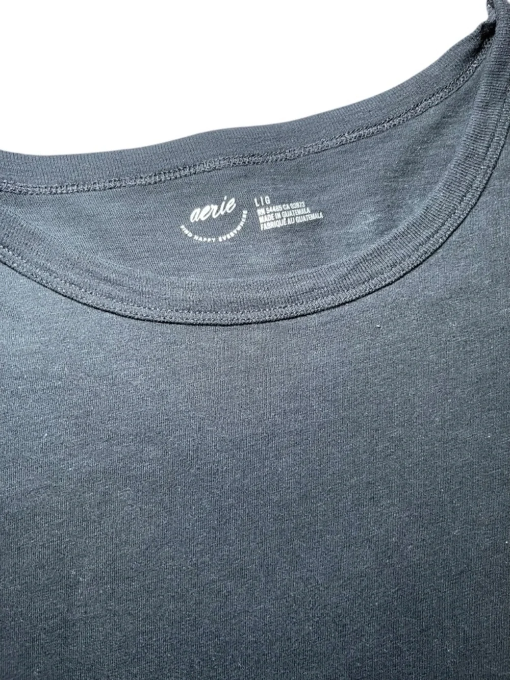 Aerie Black Cotton Cozy Women’s Crewneck Oversized Boyfriend T-Shirt Size Large - Picture 6 of 10